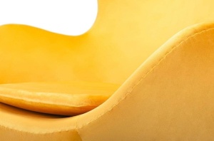 FOTOLIU CONFORTABIL EGG CLASSIC VELVET, GALBEN/NEGRU, DIN CATIFEA SI METAL, STIL MODERN - Img 4