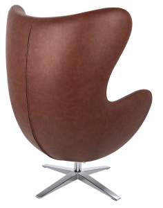 FOTOLIU CONFORTABIL EGG SZEROKI, MARO INCHIS/CROM, DIN PIELE ECOLOGICA SI METAL, STIL MODERN - Img 4