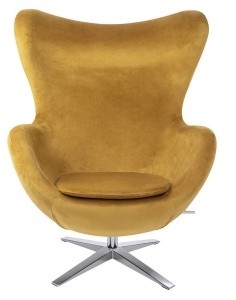 FOTOLIU CONFORTABIL EGG SZEROKI VELVET, VERDE KAKI/CROM, DIN CATIFEA SI METAL, STIL MODERN - Img 2
