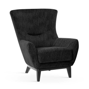 FOTOLIU CONFORTABIL ROSCO, NEGRU, STIL CLASIC, CONFECTIONAT DIN LEMN DE FAG SI TEXTIL