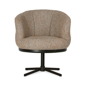 FOTOLIU CONFORTABIL ROTATIV ASSEN, BEJ/NEGRU, TAPITERIE DIN TEXTIL, SPUMA SI METAL, STIL MODERN