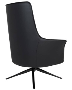 FOTOLIU CONFORTABIL VICTOR, NEGRU, PIELE ECOLOGICA SI METAL, STIL MODERN - Img 3
