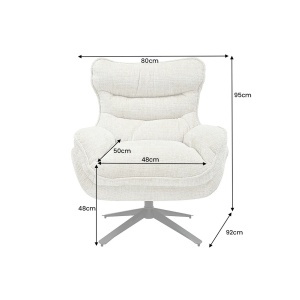 FOTOLIU CU TABURET, CLOUD ROTATIV 360 GRADE, MATERIAL TEXTIL BEJ SI CADRUL METALIC, ARTIM GROUP SELECTION - Img 5
