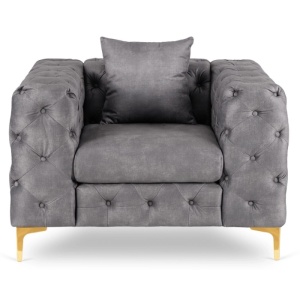 FOTOLIU DEOSEBIT 3, ARTIM MEBLE, MATERIAL TEXTIL( CATIFEA) SI SUPORT METALIC, CULOARE GRI/AURIU, STIL MODERN - Img 2
