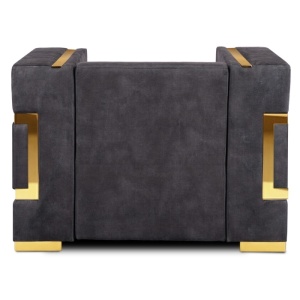 FOTOLIU DEOSEBIT, ARTIM MEBLE, MATERIAL TEXTIL( CATIFEA) SI SUPORT METALIC, CULOARE NEGRU/AURIU, STIL MODERN - Img 4
