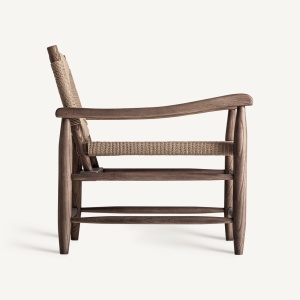 FOTOLIU DRIEDORF 37019, MARO NATURAL, CONFECTIONAT DIN LEMN DE HEVEA SI IMPLETITURA DE FRANGHIE, STIL MODERN - Img 3