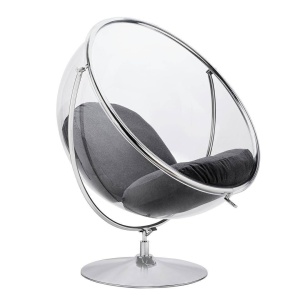 FOTOLIU EXCLUSIVIST BUBBLE STAND 2, GRI INCHIS/TRANSPARENT/CROM, DIN ACRIL SI CASMIR, STIL MODERN - Img 2