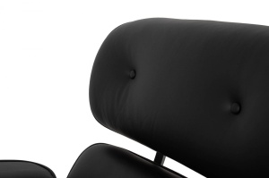 FOTOLIU EXCLUSIVIST CU TABURET, LOUNGE HM PREMIUM SZEROKI, NEGRU, PIELE NATURALA SI LEMN DE FRASIN, STIL MODERN - Img 5