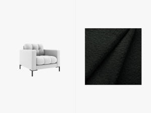 FOTOLIU MAMAIA NEGRU, CU TAPITERIE DIN TEXTIL BOUCLE BALOO, MICADONI