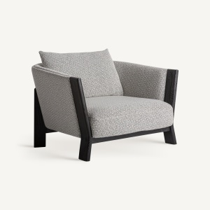FOTOLIU NARA 34877, GRI MARMORAT SI NEGRU, CONFECTIONAT DIN LEMN DE STEJAR SI TEXTIL, STIL MODERN