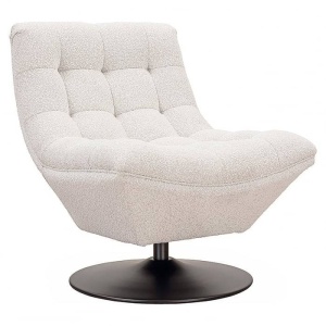 FOTOLIU PIVOTANT SYDNEY, ALB/NEGRU, TAPITERIE BOUCLE SI PICIOR DIN METAL, STIL MODERN, RICHMOND INTERIORS
