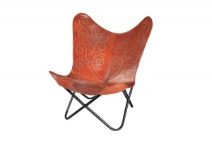 FOTOLIU RETRO, BUTTERFLY DIN PIELE NATURALA, DE CULOARE MARO DESCHIS, COD 40133 REALIZAT MANUAL - Img 6