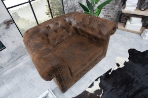 FOTOLIU, STIL ENGLEZESC, MARO ANTICHIZAT, CHESTERFIELD, COD 17383, DESIGN CLASIC - Img 3