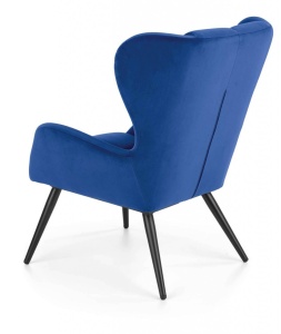FOTOLIU TYRION, ALBASTRU/NEGRU, TAPITERIE DIN CATIFEA SI PICIOARE DIN METAL, STIL MODERN - Img 5