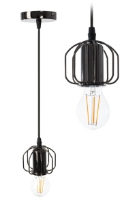 Lampă de plafon suspendată lucioasa neagra strălucitoare APP595-1CP