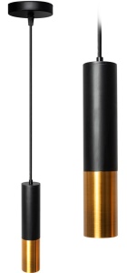 Lampă suspendată de tavan din metal Negru Auriu APP469-1CP