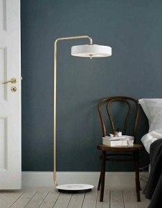 LAMPADAR ARTE, ALB/AURIU, DIN ALUMINIU SI STICLA, STIL MODERN, B2