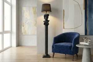 LAMPADAR, DAVID 120CM, REALIZAT DIN POLIRASINA SI TEXTIL, CULOARE NEAGRA, REALIZAT MANUAL, ARTIM GROUP SELECTION