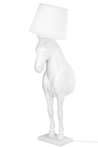 LAMPADAR KON HORSE STAND M, ALB, DIN FIBRA DE STICLA, MARMURA SI TEXTIL, STIL MODERN - Img 3