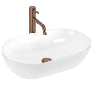 LAVOAR PE BLAT ALB AMELIA 52 CM, DIN CERAMICA, CALITATE SUPERIOARA, REA
