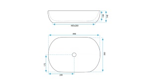 LAVOAR REA LISA, ALB, 49 CM, DIN CERAMICA, CALITATE SUPERIOARA - Img 6