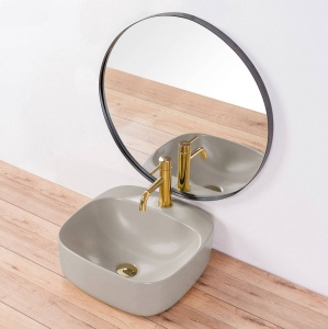 LAVOAR REA LUIZA, GRI MAT, 42,5 CM, DIN CERAMICA, CALITATE SUPERIOARA - Img 2