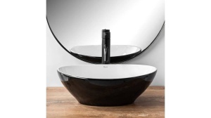 LAVOAR REA SOFIA, ALB/NEGRU, 41 CM, DIN CERAMICA, CALITATE SUPERIOARA - Img 2