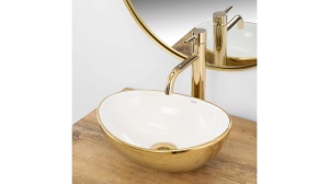 LAVOAR REA SOFIA MINI, ALB/AURIU, 35,5 CM, DIN CERAMICA, CALITATE SUPERIOARA - Img 3