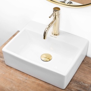 LAVOAR REA TRENDY , 39 CM, ALB, MONTAJ PE BLAT, DESIGN DEOSEBIT, CALITATE SUPERIOARA, REA