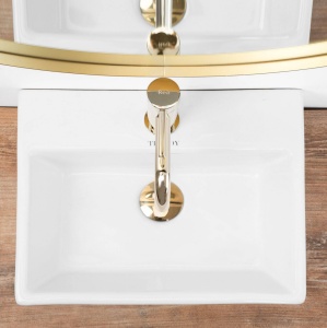 LAVOAR REA TRENDY , 39 CM, ALB, MONTAJ PE BLAT, DESIGN DEOSEBIT, CALITATE SUPERIOARA, REA - Img 3