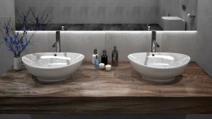 LAVOAR REA WENDY, ALB, 59 CM, DIN CERAMICA, CALITATE SUPERIOARA - Img 4