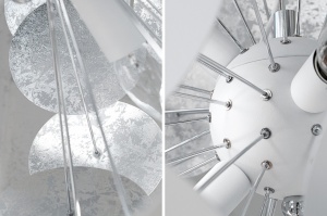 LUSTRA 70CM, INFINITY ALB/ARGINTIU, REALIZATA DIN METAL, COD 36227 - Img 4
