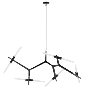 LUSTRA CANDELABR 10, CONFECTIONATA DIN ALUMINIU, NEAGRA, STIL MODERN - Img 3