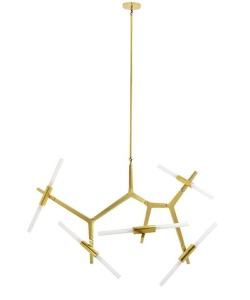 LUSTRA CANDELABR 10, DIN ALUMINIU, AURIE, STIL MODERN - Img 2