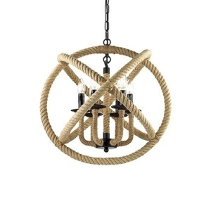 LUSTRA CORDA SP6, DESIGN RUSTIC, IDEAL LUX