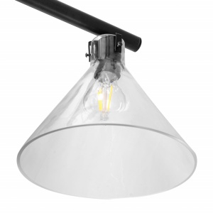 LUSTRA CU 3 BECURI APP318-3CP, 108x77 cm, NEGRU SI ARGINTIU, DIN STICLA SI METAL DE INALTA CALITATE, STIL MODERN, TU - Img 2