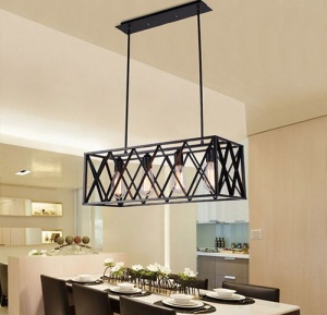 LUSTRA CU 4 BECURI LOFT METAL APP260-4C, 63x25x84 cm, NEGRU, DIN METAL, STIL MODERN, TU - Img 7