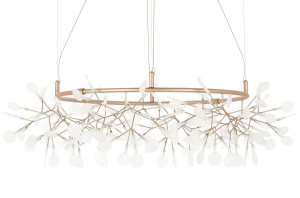 LUSTRA CU LED, FLORA 100, CONFECTIONAT DIN METAL, CUPRU, STIL MODERN