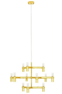 LUSTRA CU LED-URI ATOMIC, AURIE, DIN METAL, STIL MODERN - Img 2