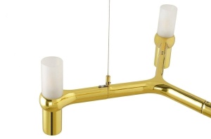 LUSTRA CU LED-URI ATOMIC LONG, AURIE, CONFECTIONATA DIN METAL, STIL MODERN - Img 4