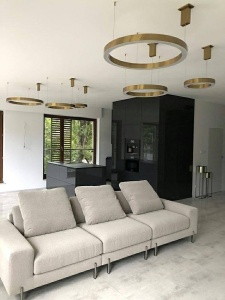 LUSTRA CU LED-URI RING 80, AURIU, DIN METAL, STIL MODERN - Img 5