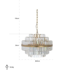 LUSTRA DESIRE AURIU PERIAT, HL-0138, CONFECTIONATA DIN METAL SI CRISTAL, STIL MODERN - Img 2