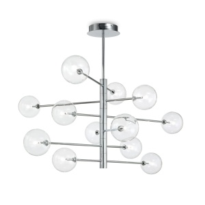 LUSTRA EQUINOXE SP12, CROM, DIN METAL SI STICLA, STIL MODERN