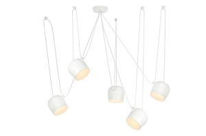 LUSTRA EYE 5, ALB, DIN ALUMINIU, STIL MODERN, B2