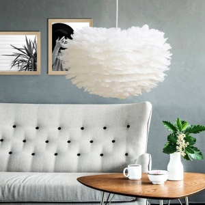 LUSTRA FEATHER WHITE APP334-3CP, 35x20x100 cm, ALB, DIN METAL SI PENE, STIL MODERN, TU - Img 3
