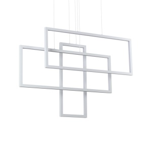 LUSTRA FRAME SP RETTANGOLO, ALB MAT, DIN METAL, STIL MODERN
