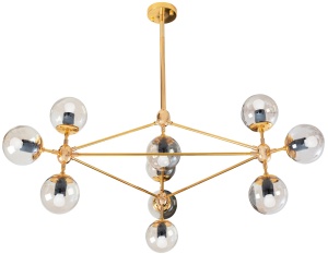 LUSTRA INDUSTRIAL GOLD APP266-10C, 86x105 cm, AURIU, DIN METAL, STIL MODERN, TU