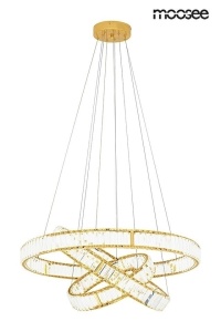 LUSTRA LIBERTY TRIPLES AURIE, CONFECTIONATA DIN METAL SI STICLA, STIL MODERN - Img 2