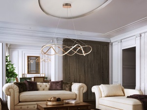 LUSTRA MOLLY 110CM, DIN ALUMINIU SI OPAL, STIL MODERN, SCHULLER - Img 2