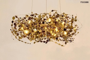 LUSTRA MONETE 60 GOLD, CONFECTIONATA DIN OTEL, STIL MODERN - Img 3